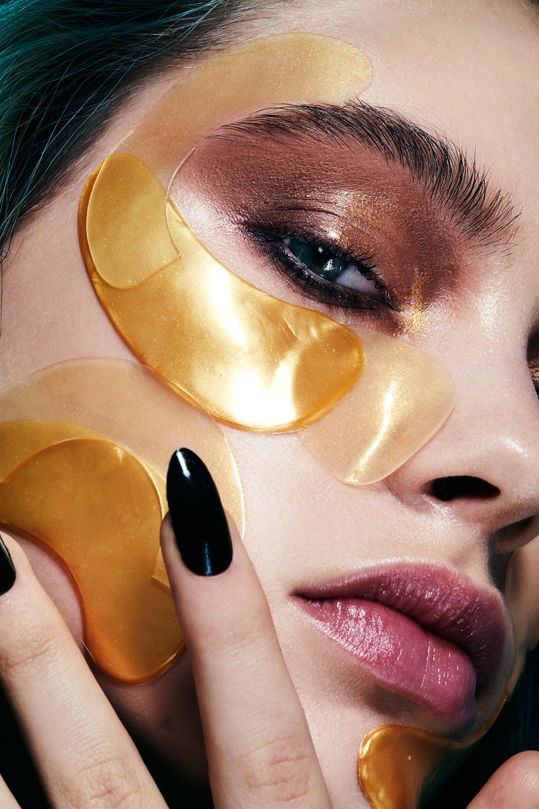 Japanese Korean Face Mask Beauty Editorial Photo Shoot 24 Karat Gold