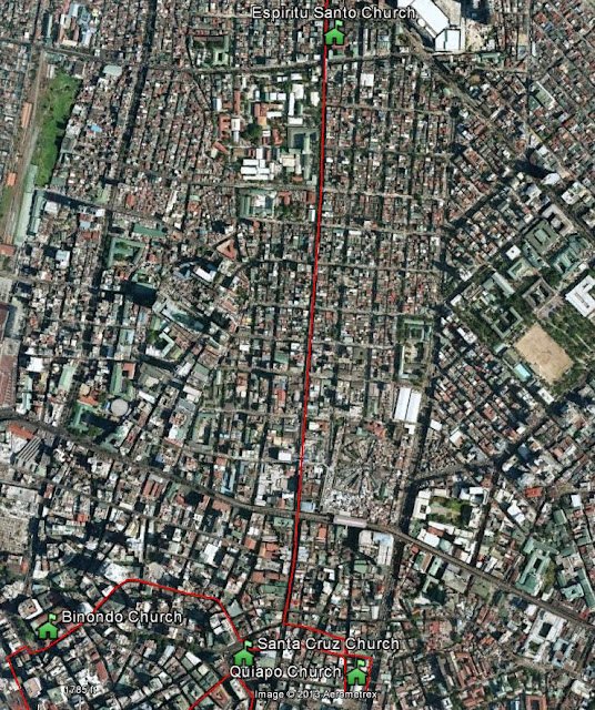 Filipinos for Life Pilgrimage Route from Blumentritt to Binondo