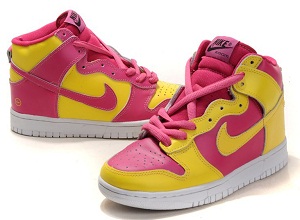 Cute Nike High Tops Girls Shoes Pink Yellow Flash Pattern | Rainbow ...