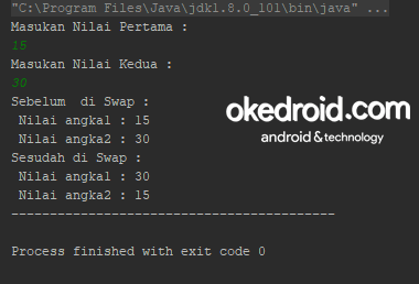 Contoh Kegiatan Pertukaran Nilai 2 Buah Variabel Di Java - Java Media Kita