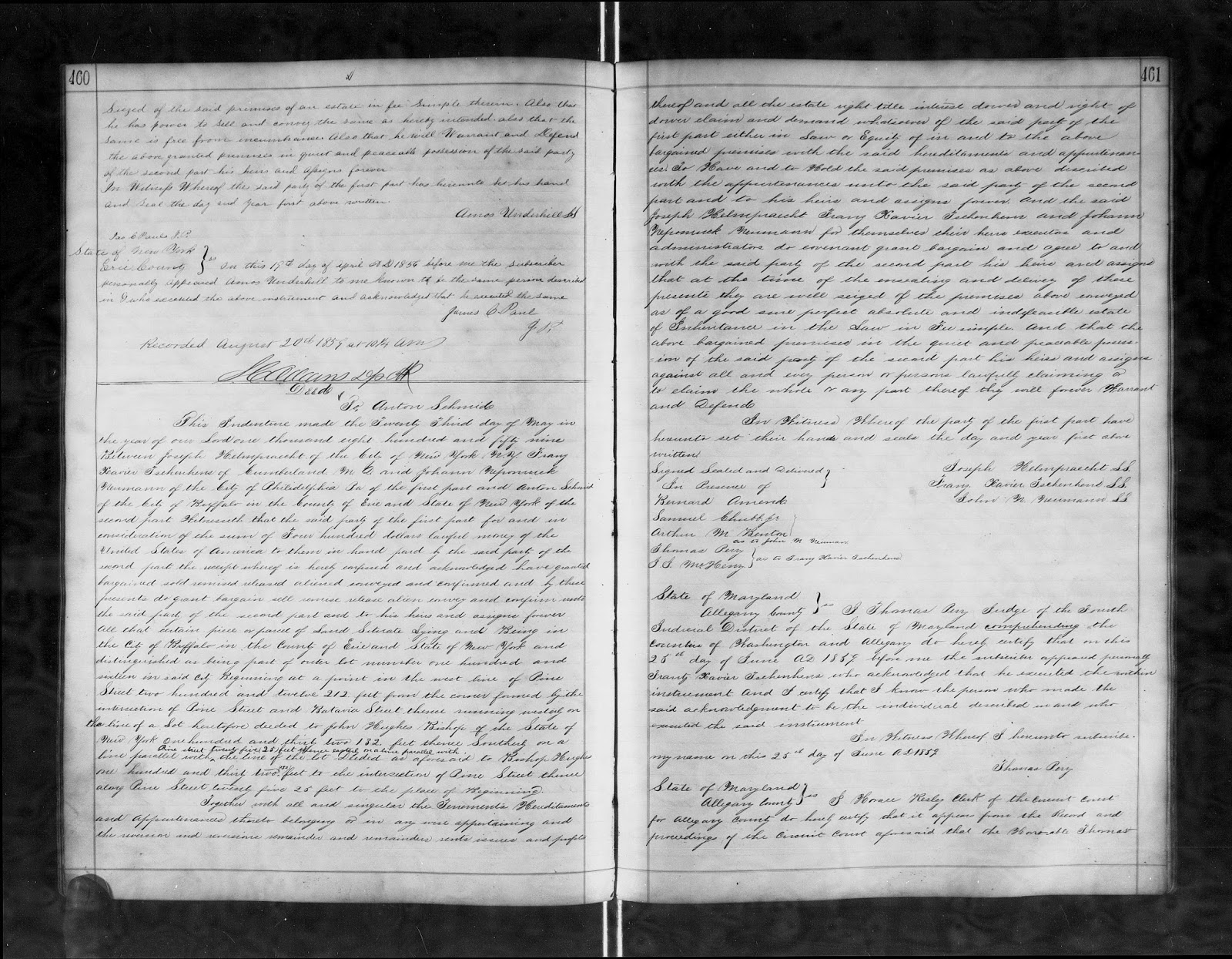 GeneaMusings Amanuensis Monday Post 211 1856 Deed of Land from