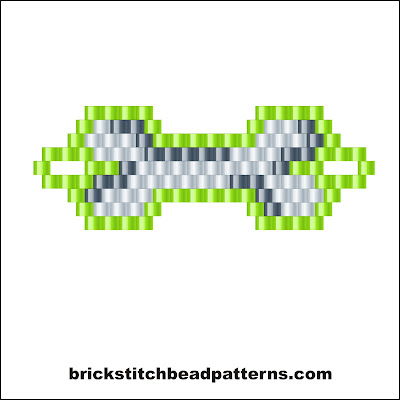 Click for a larger image of the Creepy Skeleton Bone Halloween brick stitch bead pattern color chart.