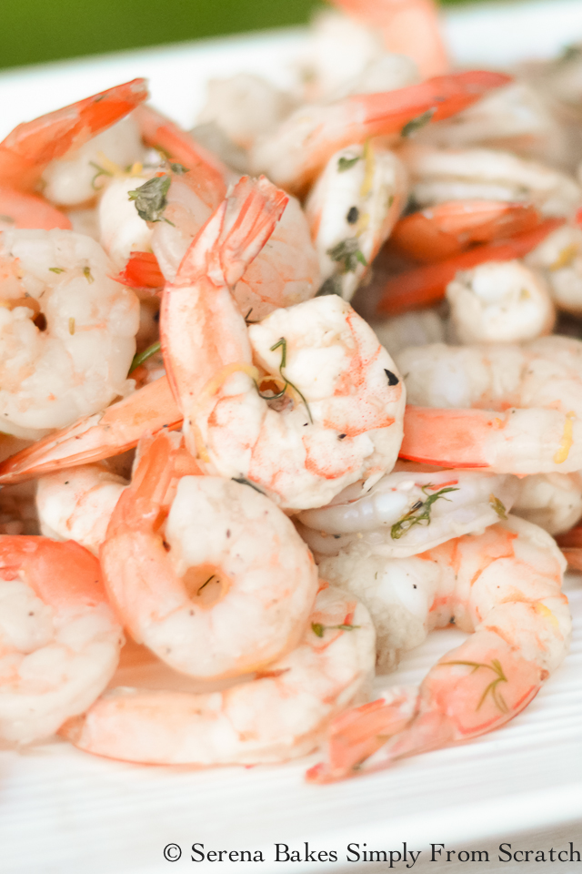 Lemon Herb Shrimp are easy to make. A great appetizer or main course. serenabakessimplyfromscratch.com