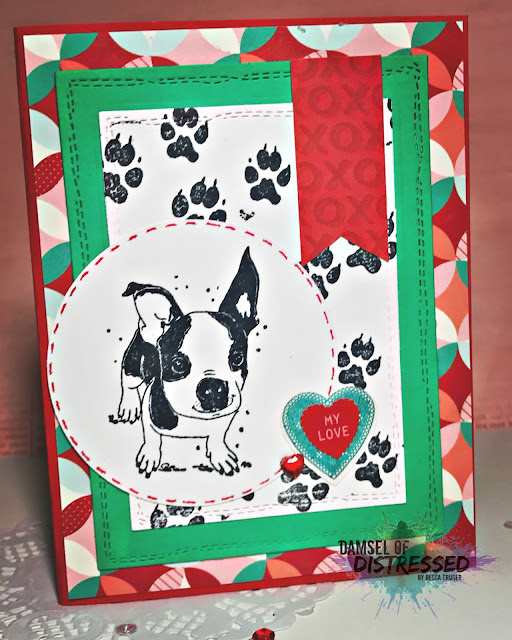 Puppy Valentine's Day Stamped Card puppy_dog_valentine's_day_stamped_card
