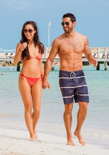 English: Cara Santana Red Bikini Jesse Metcalfe Mexico