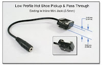 Low Profile Hot Shoe Pickup and Pass Through Ending in Inline Mini Jack