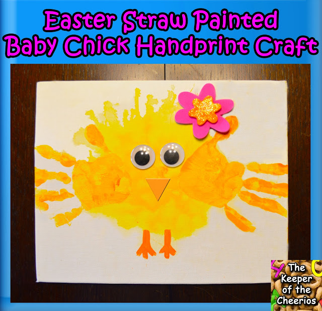 Handprint Easter chick craft idea for kids