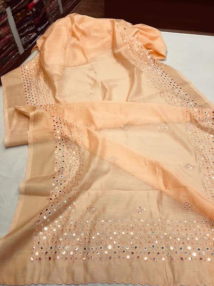 Mirror Work lenin sarees