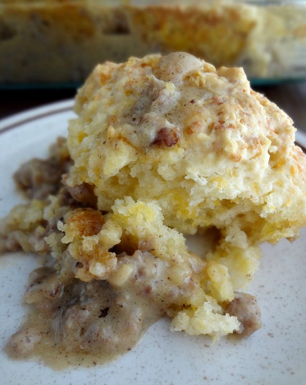 The Cooking Actress Sausage Gravy & Biscuits Casserole