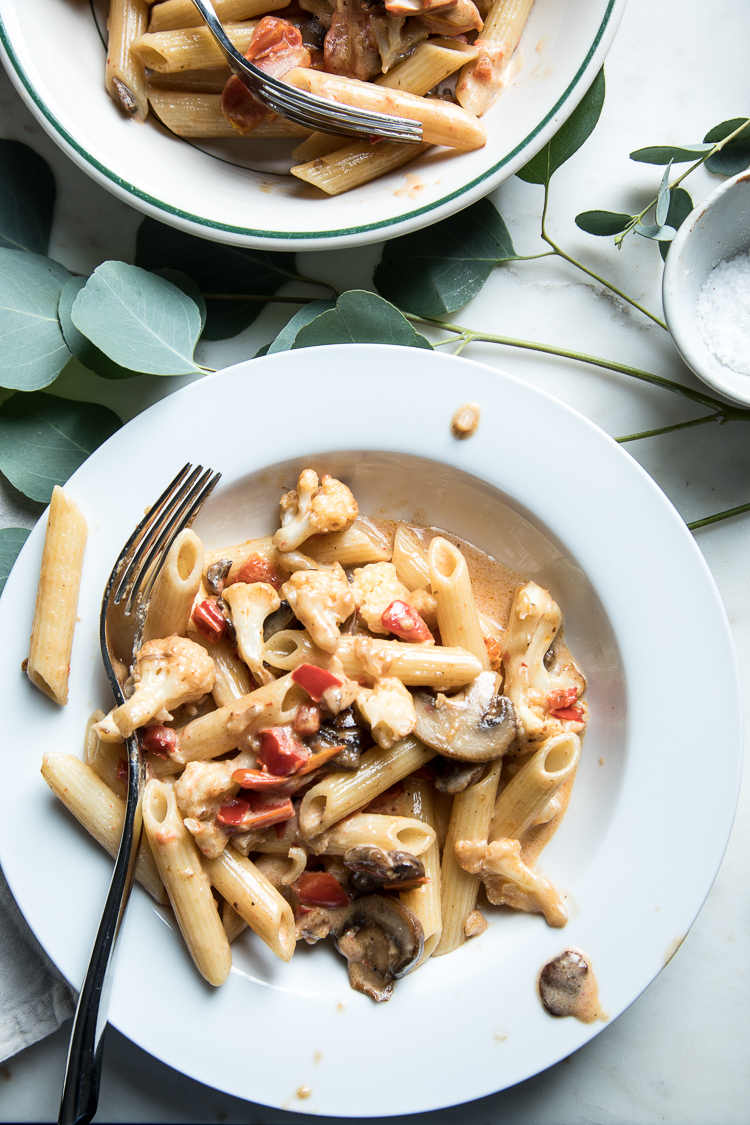 Creamy Havarti Pasta with Mushrooms and Cauliflower The Flourishing