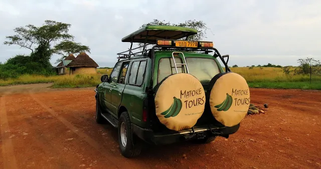 Matoke Tours safari vehicle in Queen Elizabeth National Park, Uganda