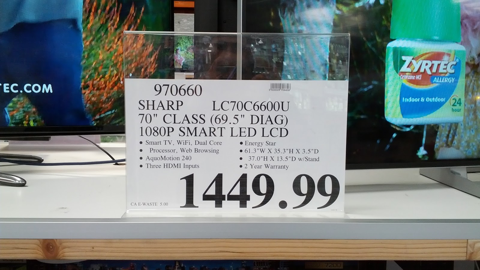 Sharp LC 70C6600U 70 LED LCD HDTV Costco Weekender sharp-lc-70c6600u-70-led-lcd-hdtv-costco-weekender