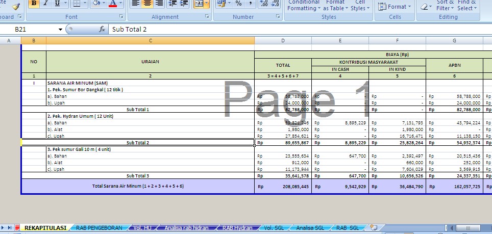 Contoh RAB Sumur Bor Contoh Rencana Anggaran Biaya Sumur Bor