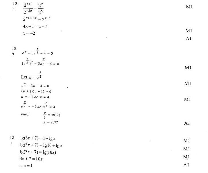 Q12. Logs and indices - O level Additional Maths Challenging Questions