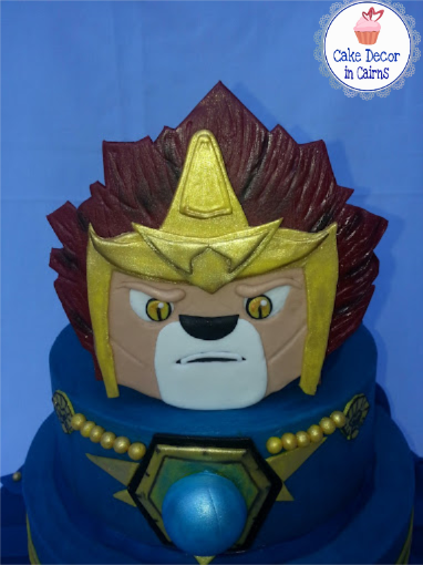 Lego Chima Laval Fondant Topper Cake, decorated in Blue Colored Ganache by Cake decor in Cairns Recipe
