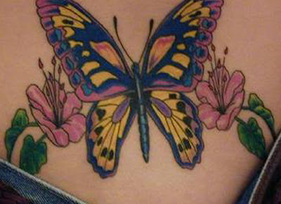 Butterfly Tattoo, Tattoo on Hip