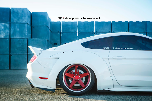 2015 Ford Mustang GT with 20 Inch BD-21’s in Brushed Red - Blaque Diamond Wheels