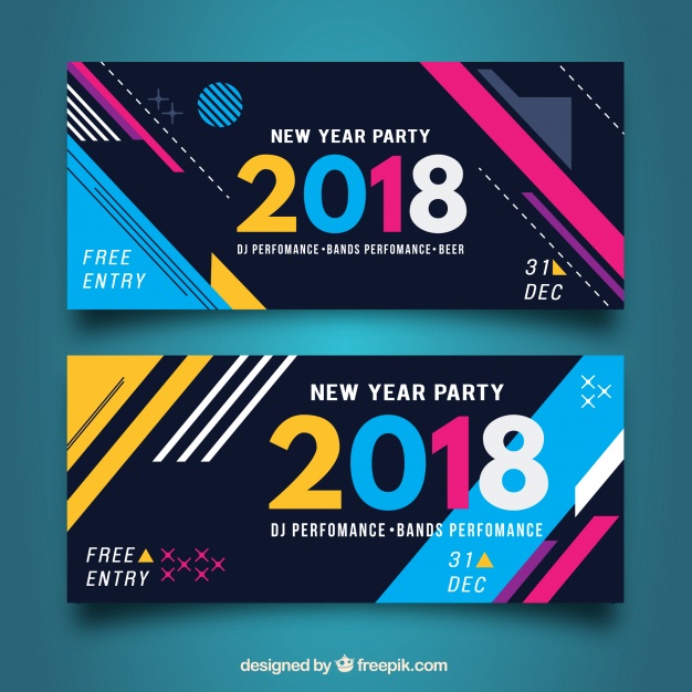 Abstract shapes banners Free Vector