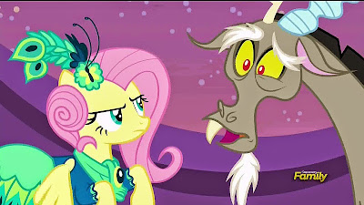 Fluttershy being annoyed with Discord