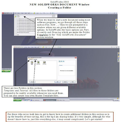 CAD Crusader: SOLIDWORKS, Tips 5, New SolidWorks Document, Adding a Folder