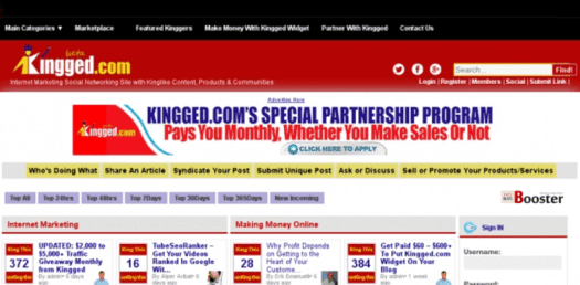 Kingged - Internet Marketing Social Networking Site