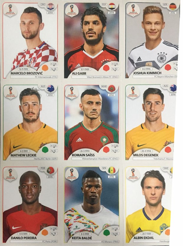 Panini FIFA World Cup Russia 2018 Stickers #401 to 681 Individual Stickers, 