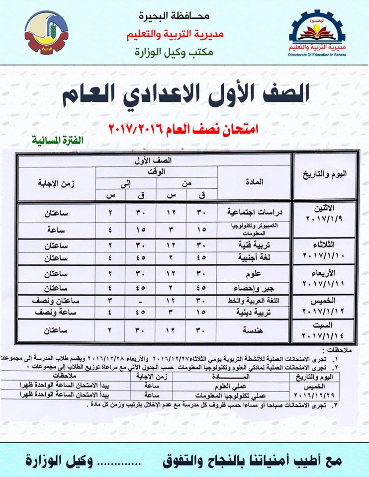 شهادة الصف الثالث الاعدادى 2016 محافظة البحيرة شهادة الصف الثالث الاعدادى 2016 محافظة البحيرة