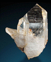 Quartz crystal with striations