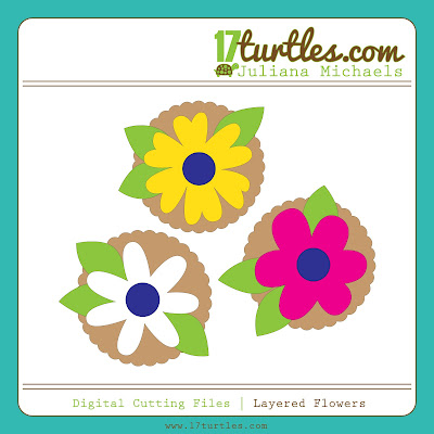 Juliana Michaels Layered Flowers Digital Cutting File