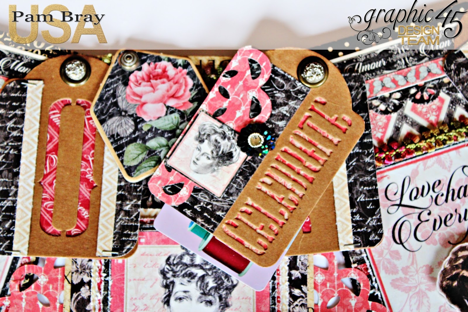 Pam Bray Designs A Girl With Flair Mon Amour Love Banner With