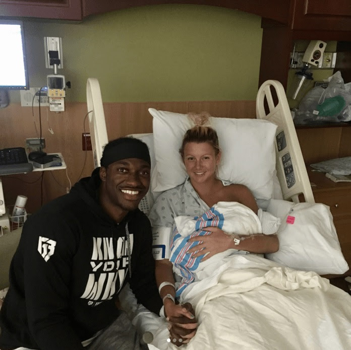 Robert Griffin III and his fiancée, Grete Sadeiko, welcomed a bouncing baby...