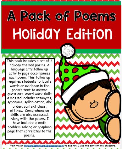 Third Grade Thinkers: A Holiday Pack of Christmas Poems