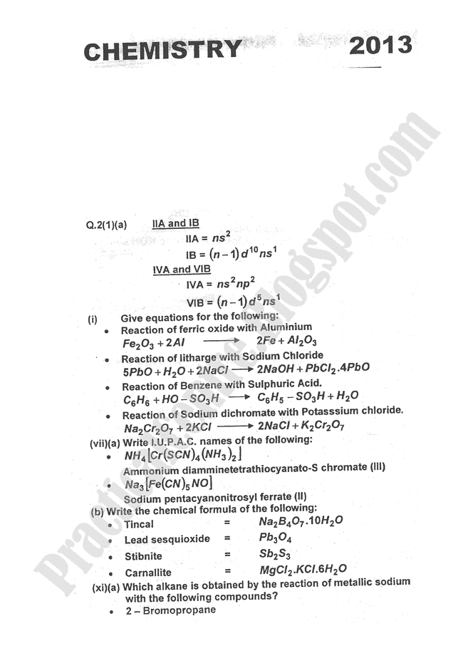 Chemistry-Numericals-Solve-2013-five-year-paper-class-XII