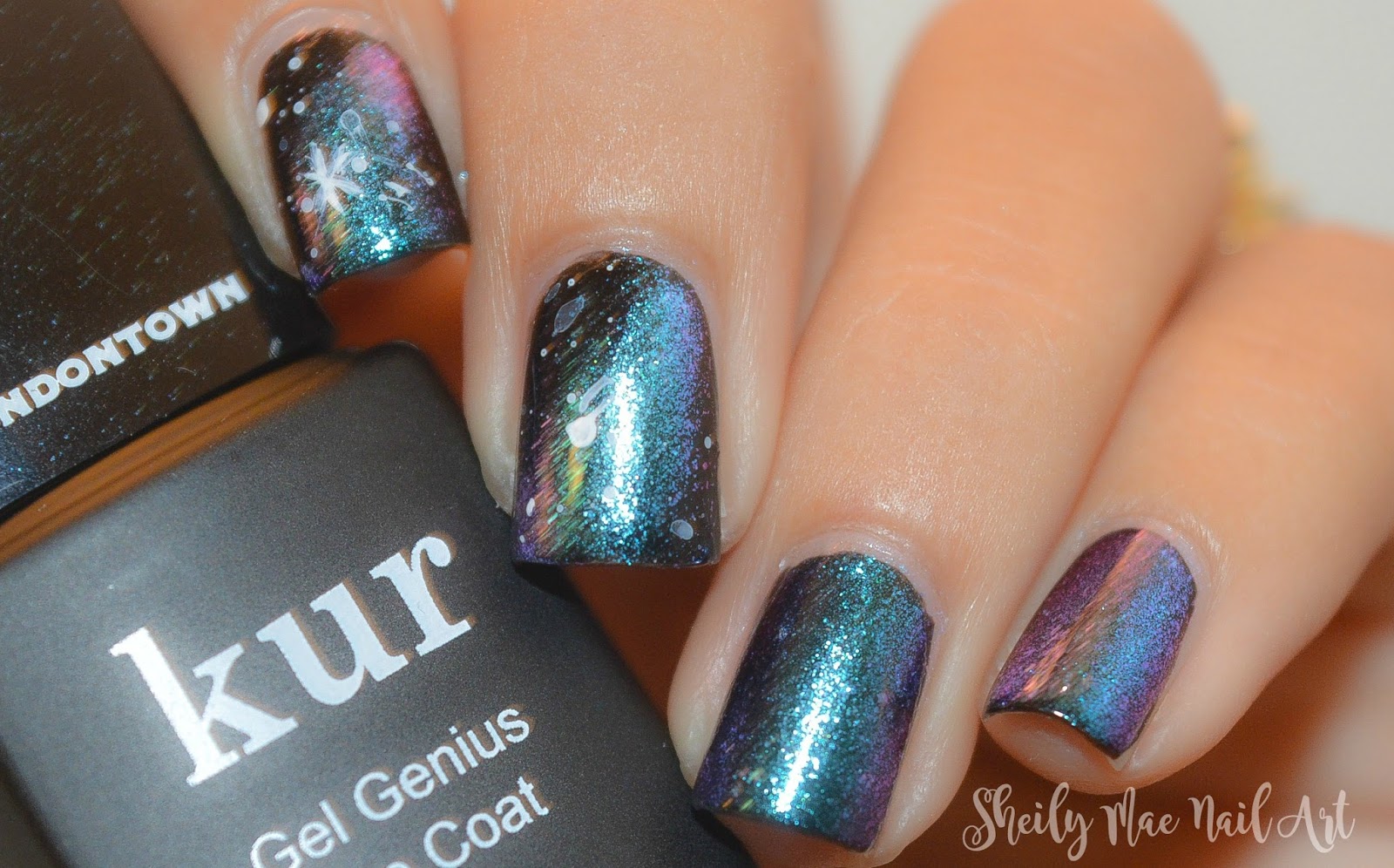 Galaxy Nails using Mirror Powder Born Pretty Store Mirror Powder Review Sheily Mae Nail Art