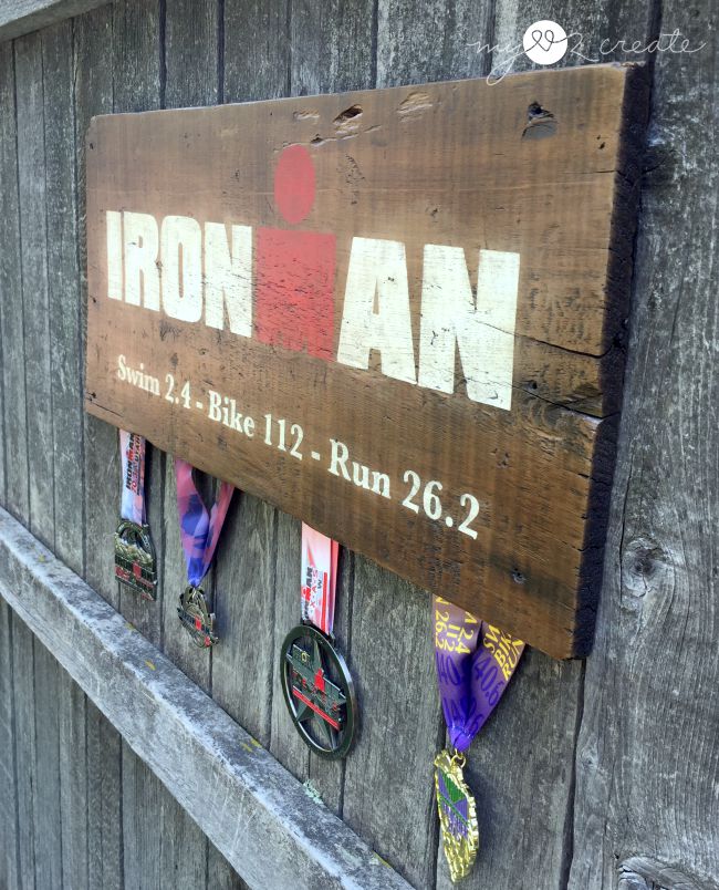 Rustic Ironman Medal Display, MyLove2Create