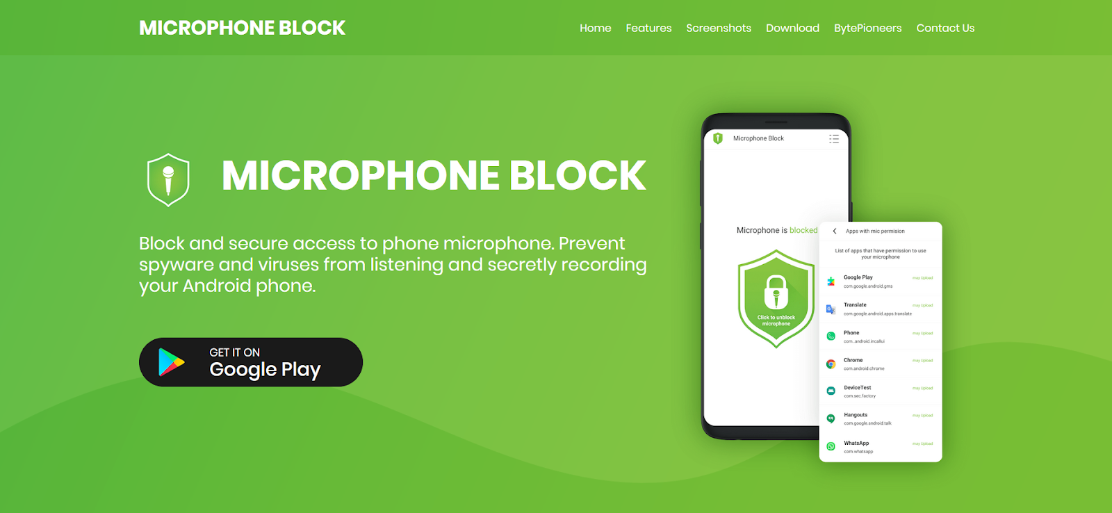 تحميل تطبيق Microphone Block Pro Anti spyware & Anti malware‏
