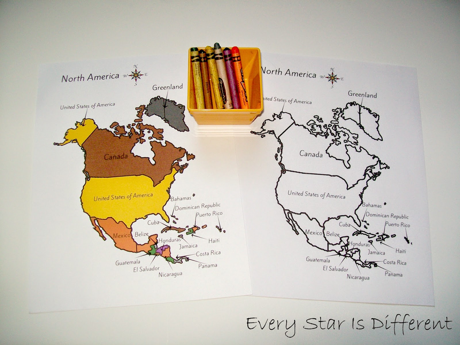 North America Map Coloring Activity