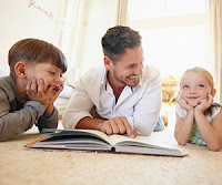 Happy family in comfortable home