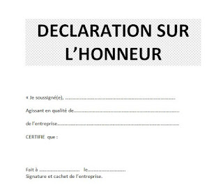 attestation sur l'honneur word doc
