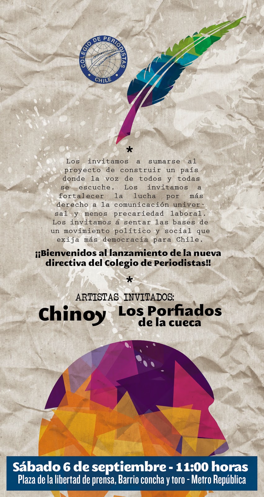 Chinoy actuará en presentación pública y ciudadana de nueva conduccióndel Colegio de Periodistas