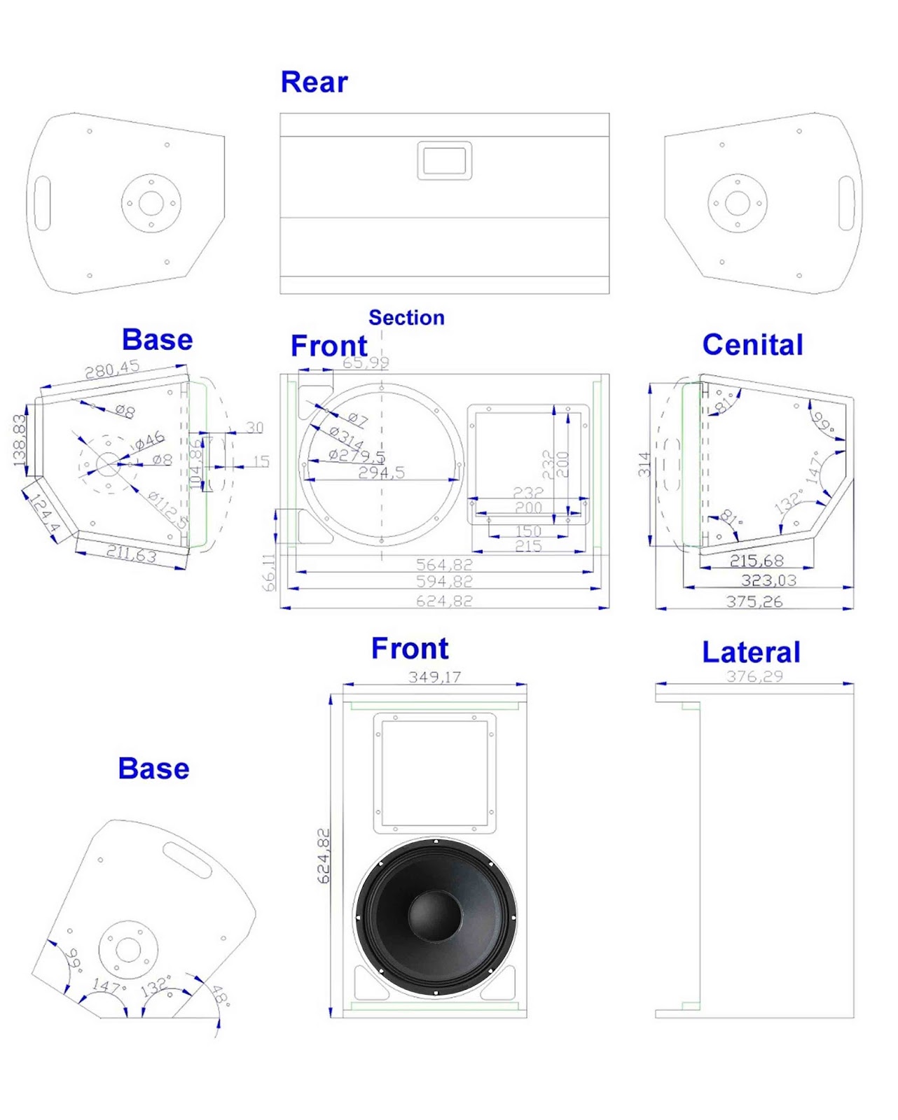 Skema Box speaker monitor panggung 12 inch