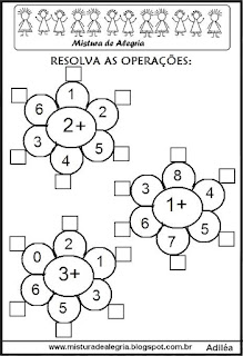 operações Atividades de matemática e primavera