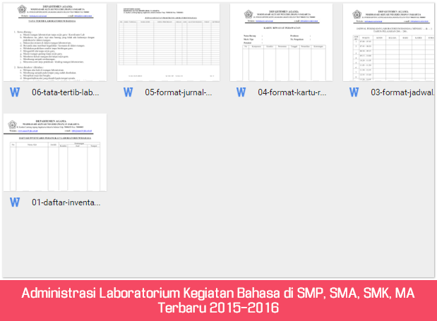 Administrasi Laboratorium Kegiatan Bahasa di SMP, SMA, SMK, MA Terbaru 2015-2016