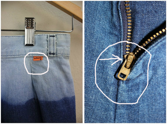 how to identify vintage levi jeans