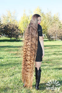 Real-Life Rapunzel floor length hair