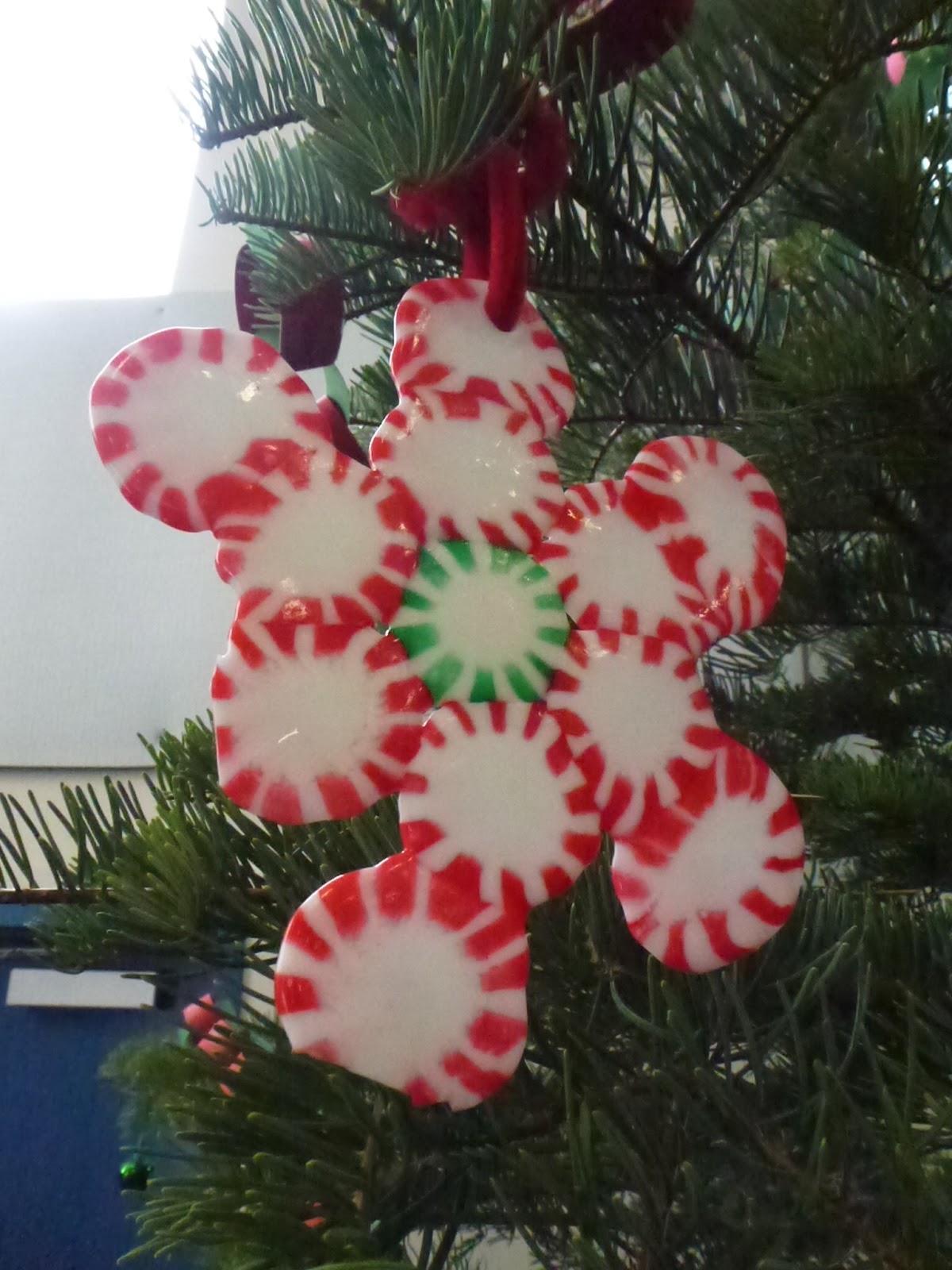 Melted Peppermint Candy Ornaments