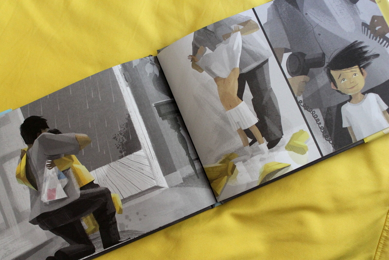 Books and Umbrellas Float by Daniel Miyares