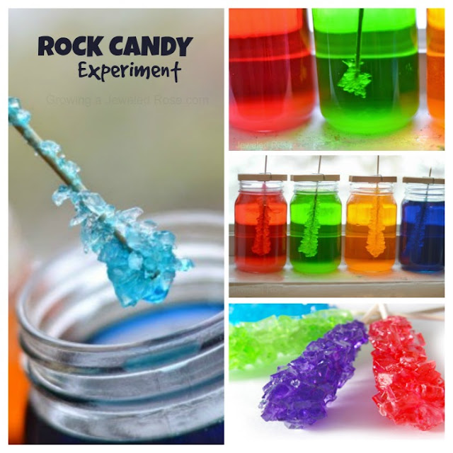 A beautiful Science experiment & a yummy treat all in one. My kids loved checking on their jars each day to see if the rock candy had grown!