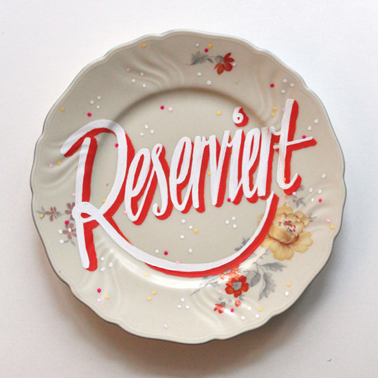 Reserved plates created by Georgia Hill, freelance typographer, illustrator and graphic designer. 