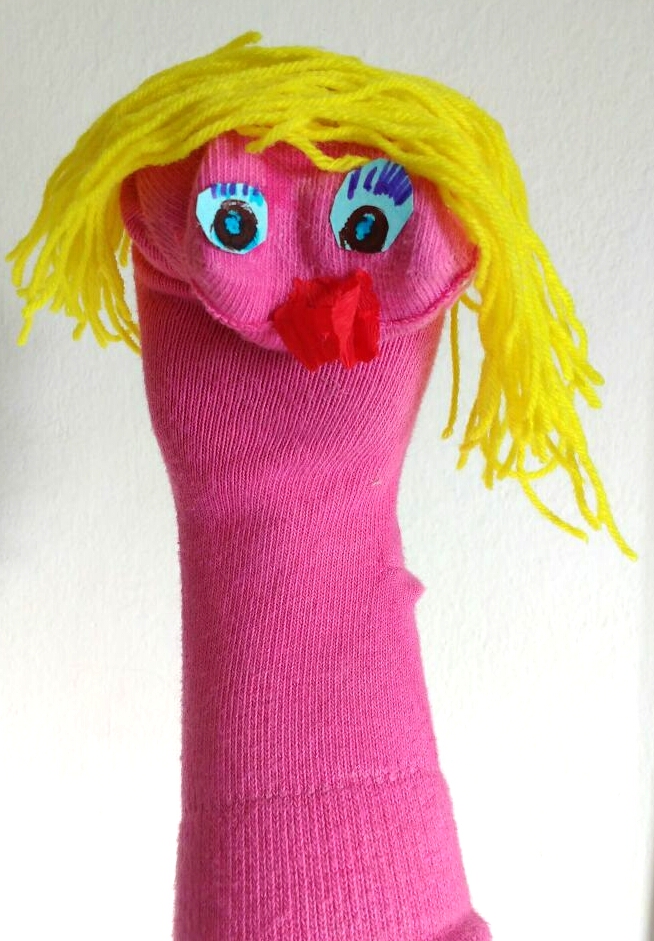 imprints handmade Hand puppet with an old sock